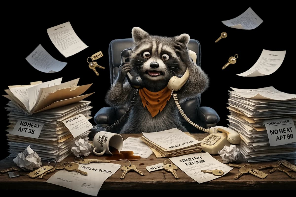 Ruckus the raccoon overwhelmed — the chaos of unmanaged DFW rental properties